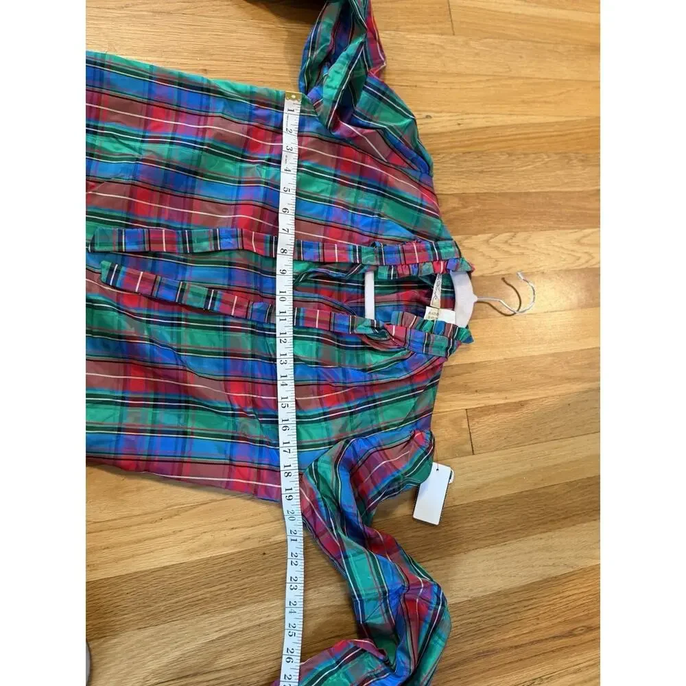 VTG 70’s Patchwork Plaid Christmas Midi Skirt Blouse Matching Set S preppy